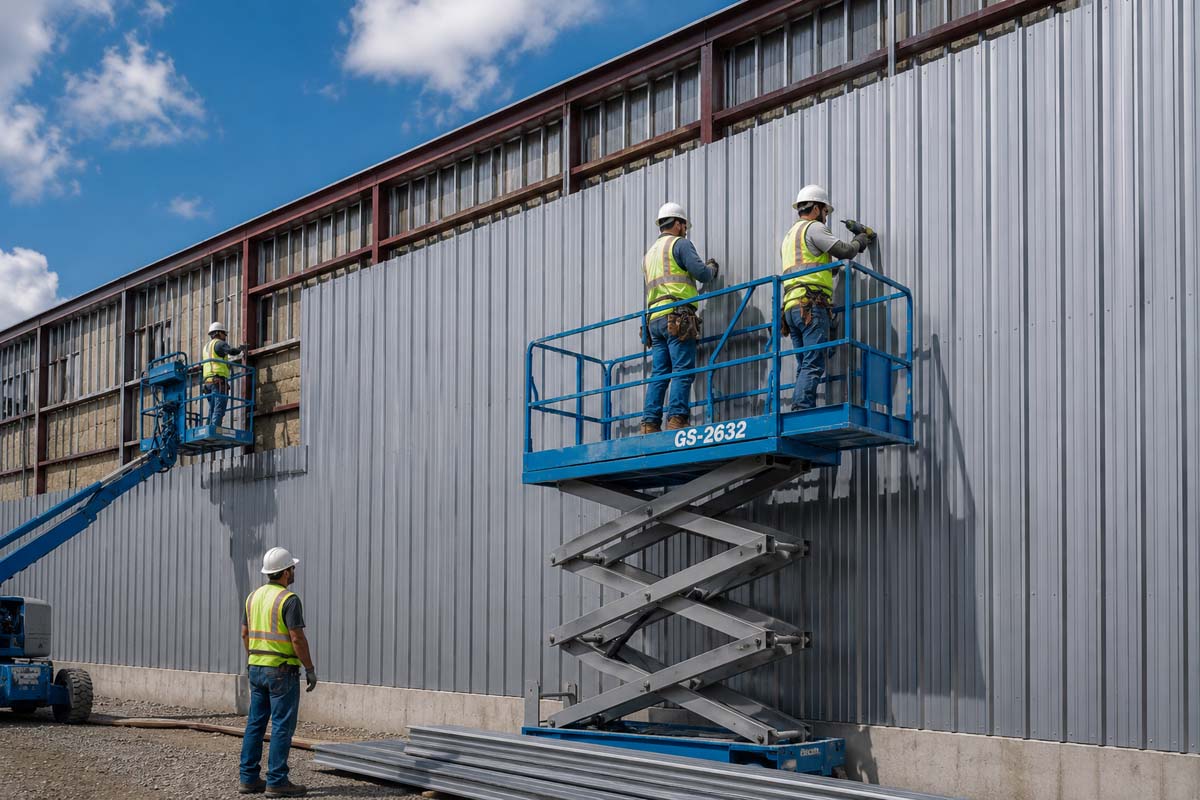 Commercial Exposed Fastener Metal Wall Panels